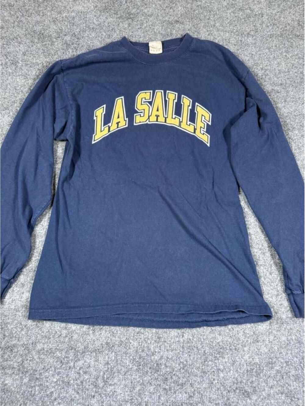 Vintage Hanes Beefy T Navy LASALLE Long Sleeve Shirt -Medium